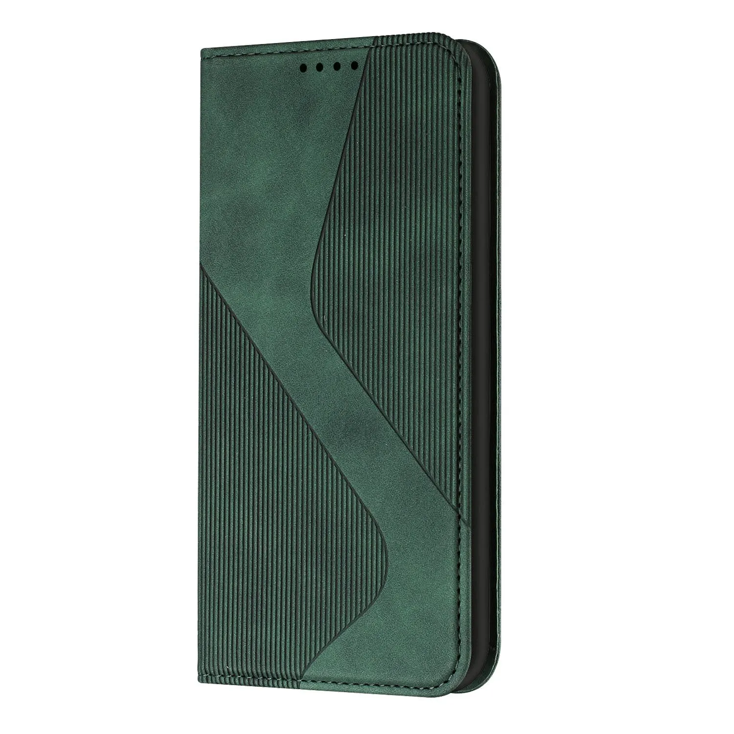 Three-slot strong magnetic suction flip card leather phone case for Apple iPhones, available in multiple colours, hot-pressed leather finish