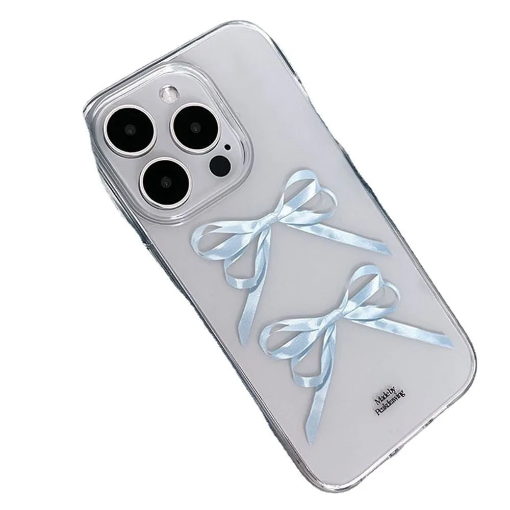 Transparent TPU phone case with bow design for iPhone 14 Pro Max