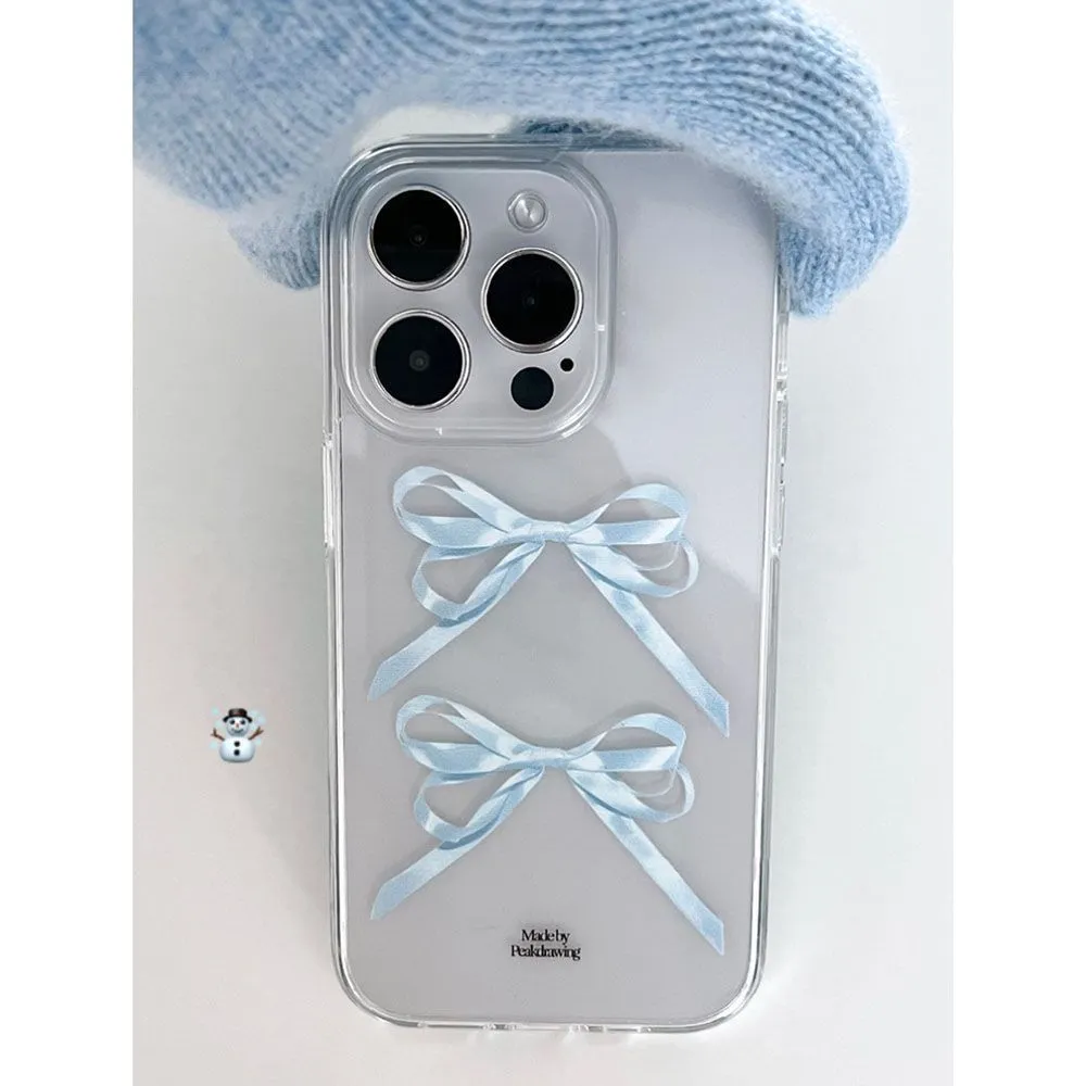 Transparent TPU phone case with bow design for iPhone 14 Pro Max