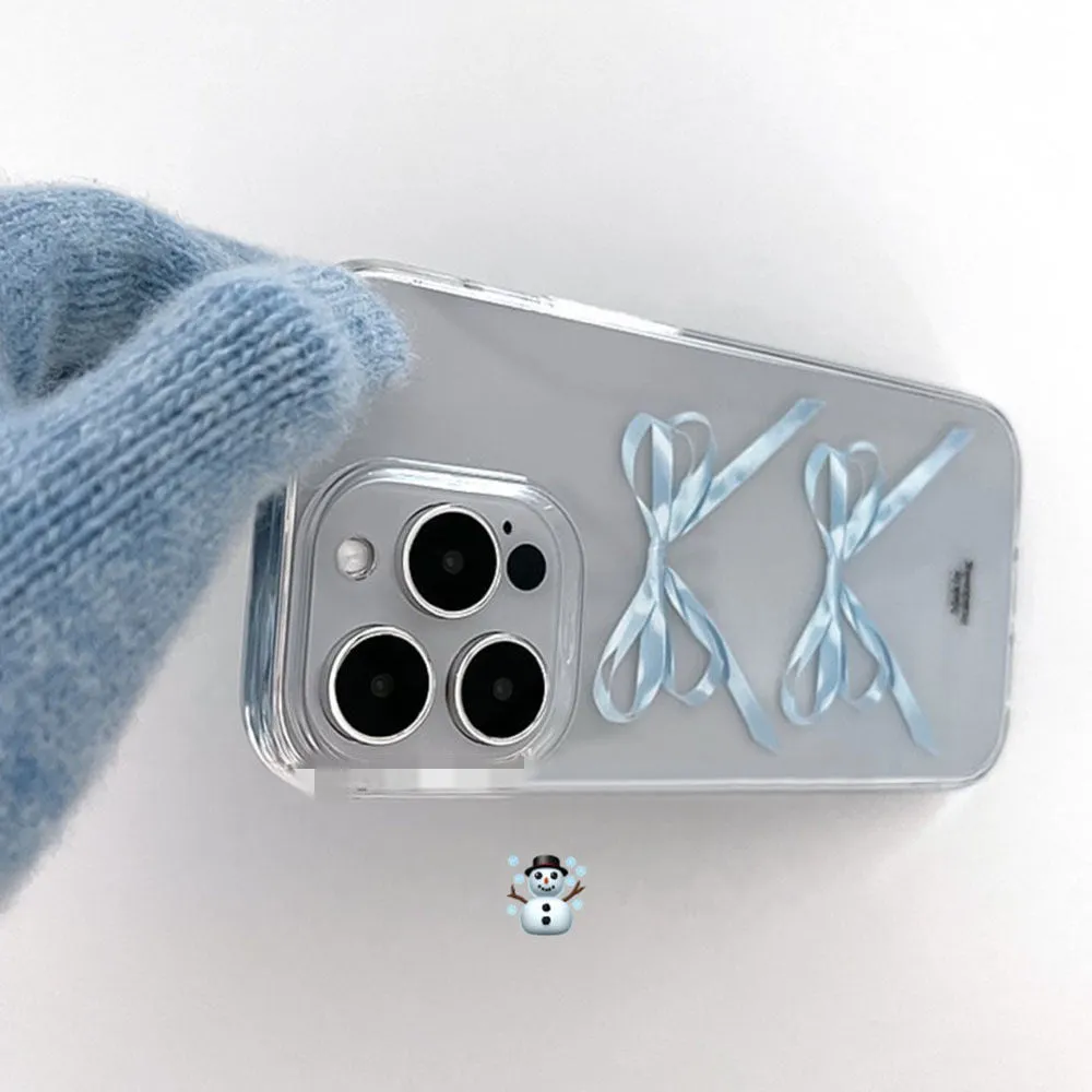 Transparent TPU phone case with bow design for iPhone 14 Pro Max