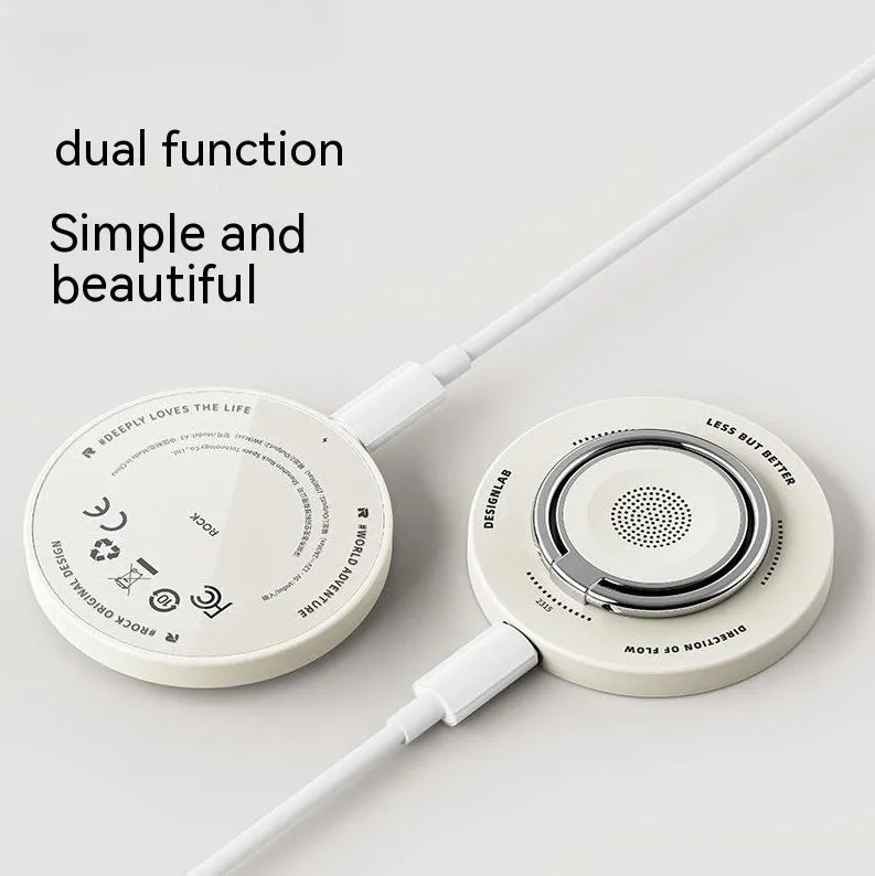Three-in-one wireless charger bracket for W51 with Type-C input in black finish on a desk