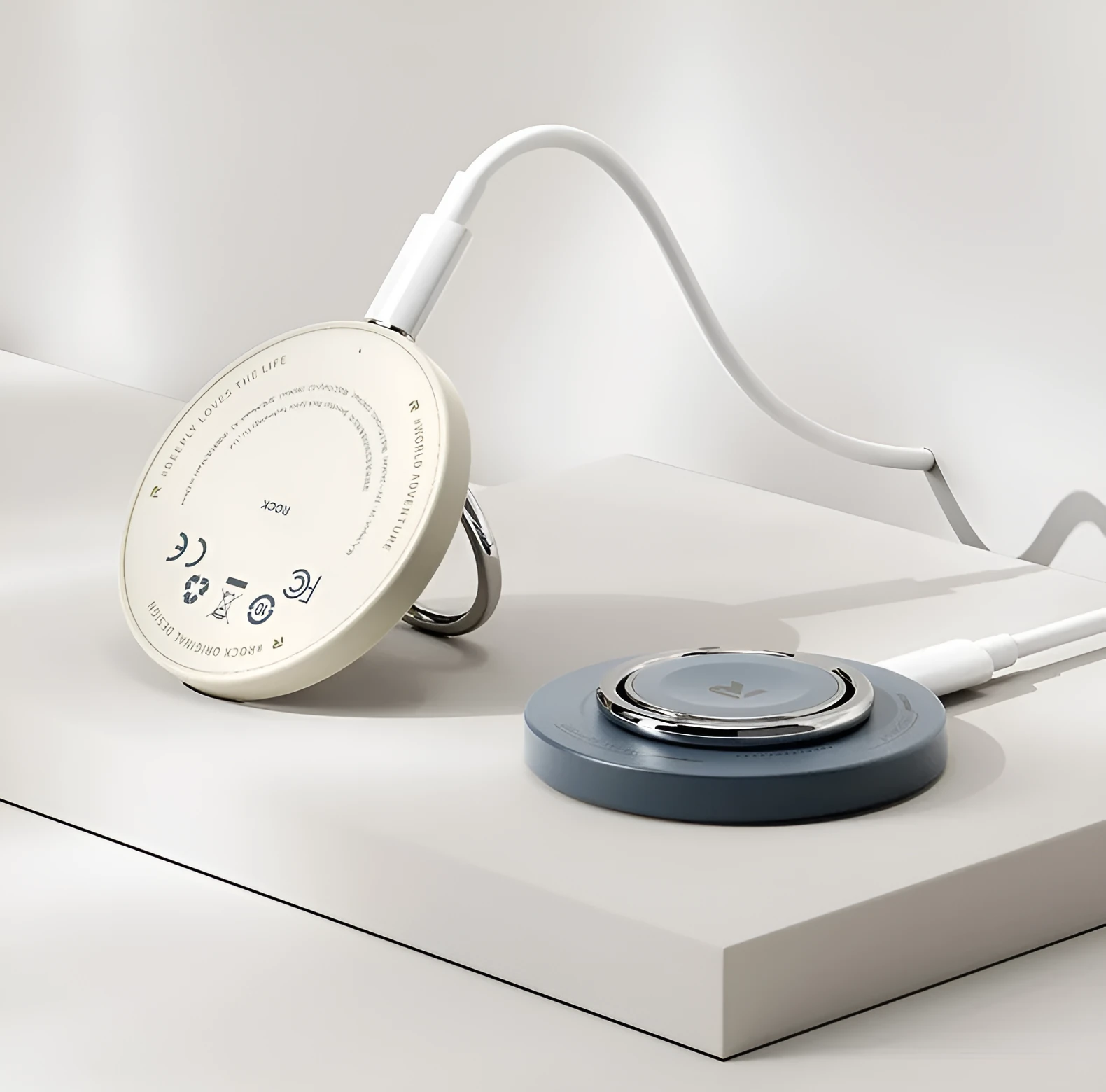 Three-in-one wireless charger bracket for W51 with Type-C input in black finish on a desk