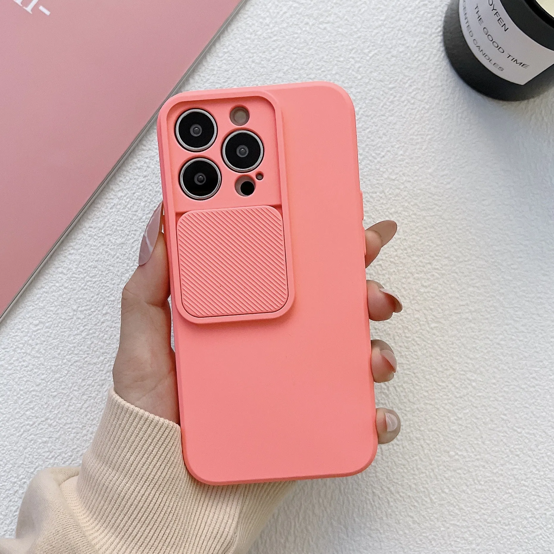 TPU phone case for iPhone in black with slim back cover and camera cutout