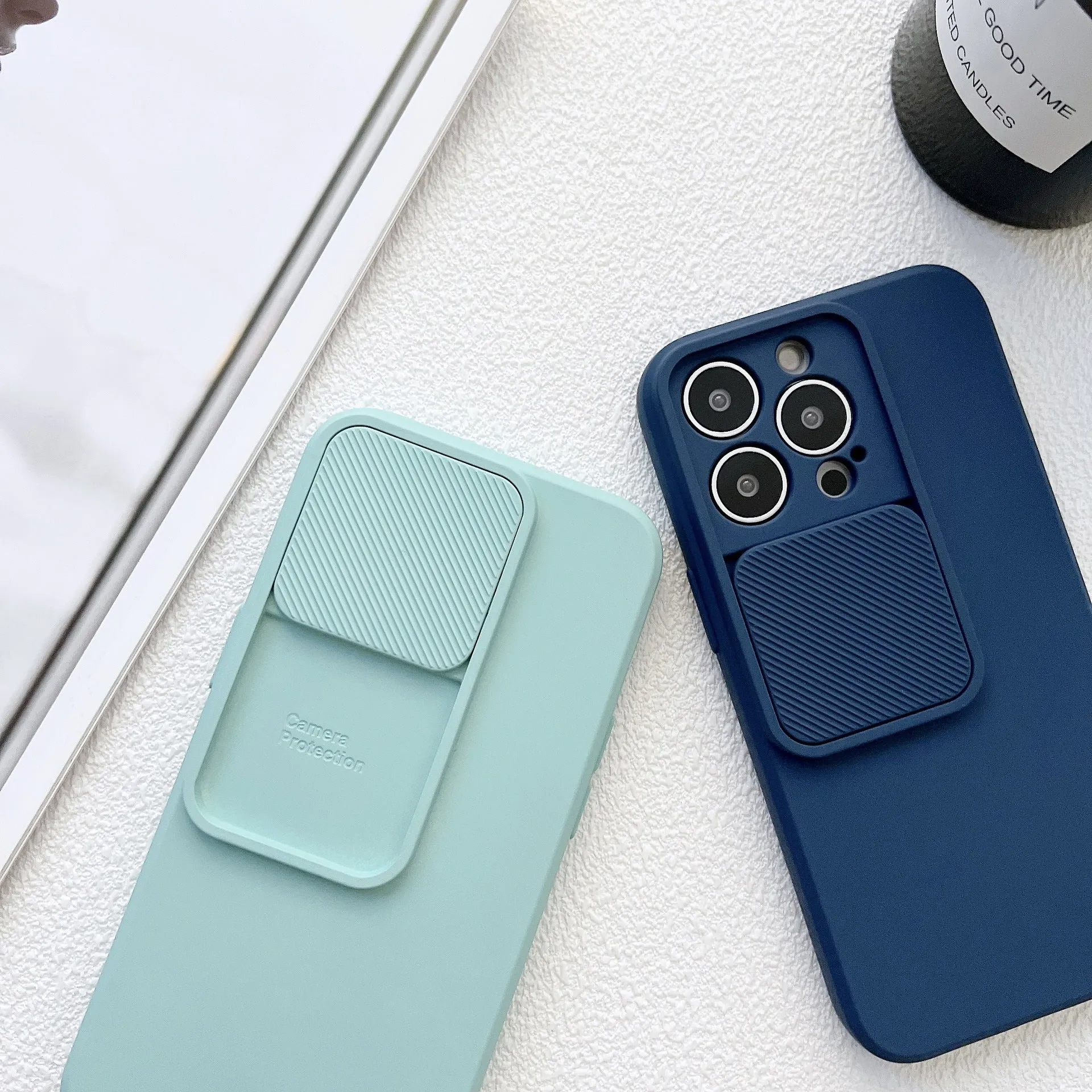 TPU phone case for iPhone in black with slim back cover and camera cutout