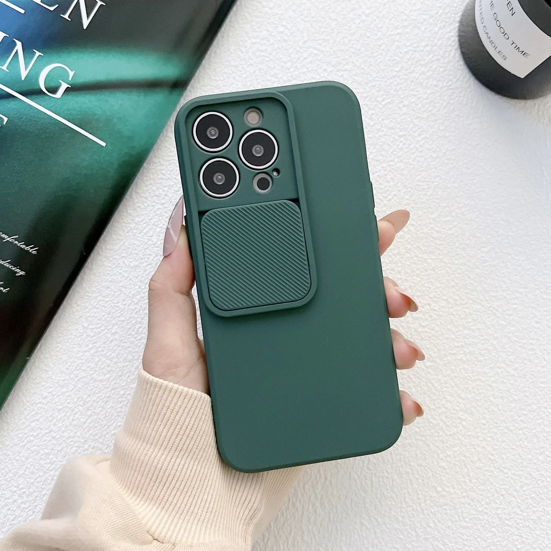 TPU phone case for iPhone in black with slim back cover and camera cutout