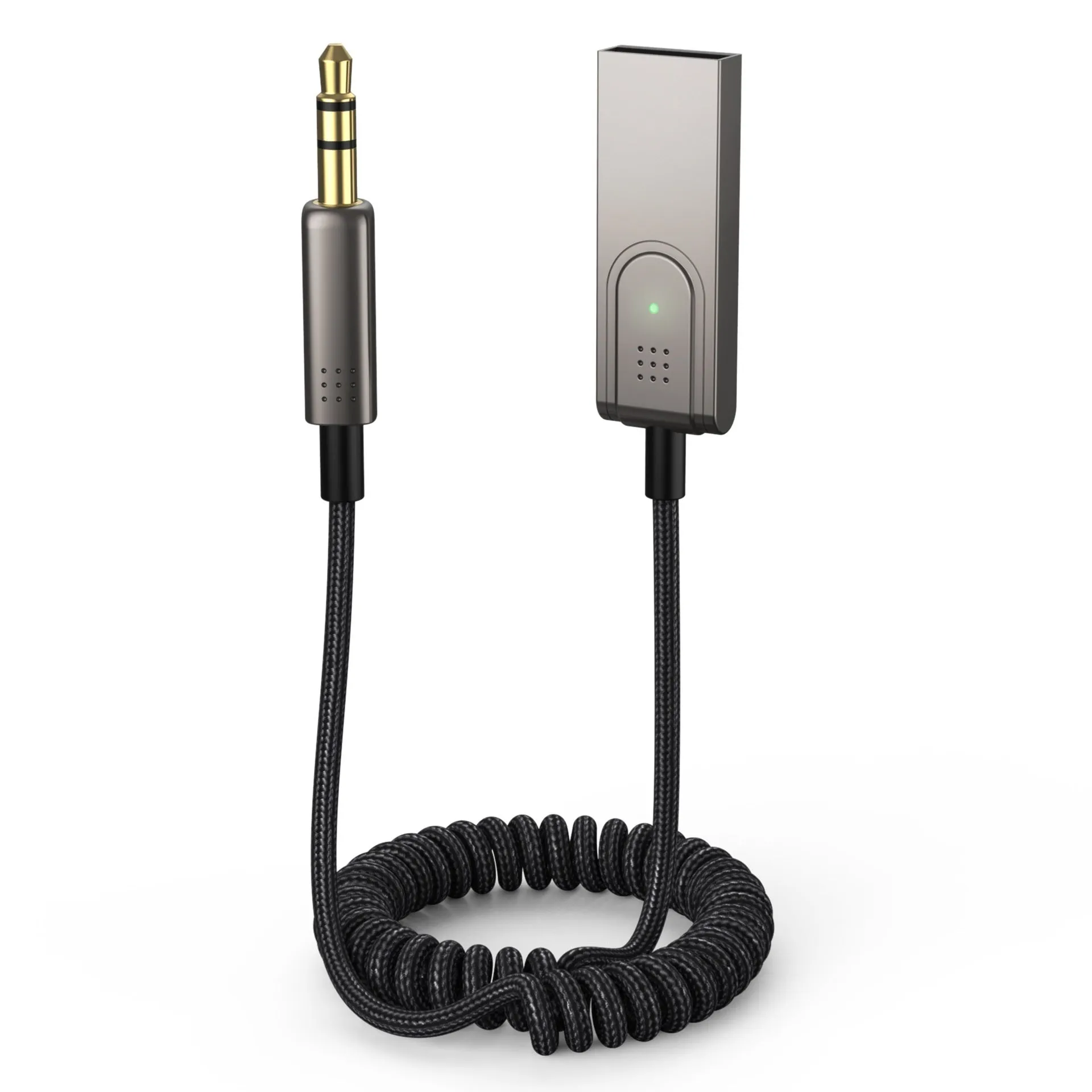 Black AUX car Bluetooth cable with 1.5m length for audio calls and navigation