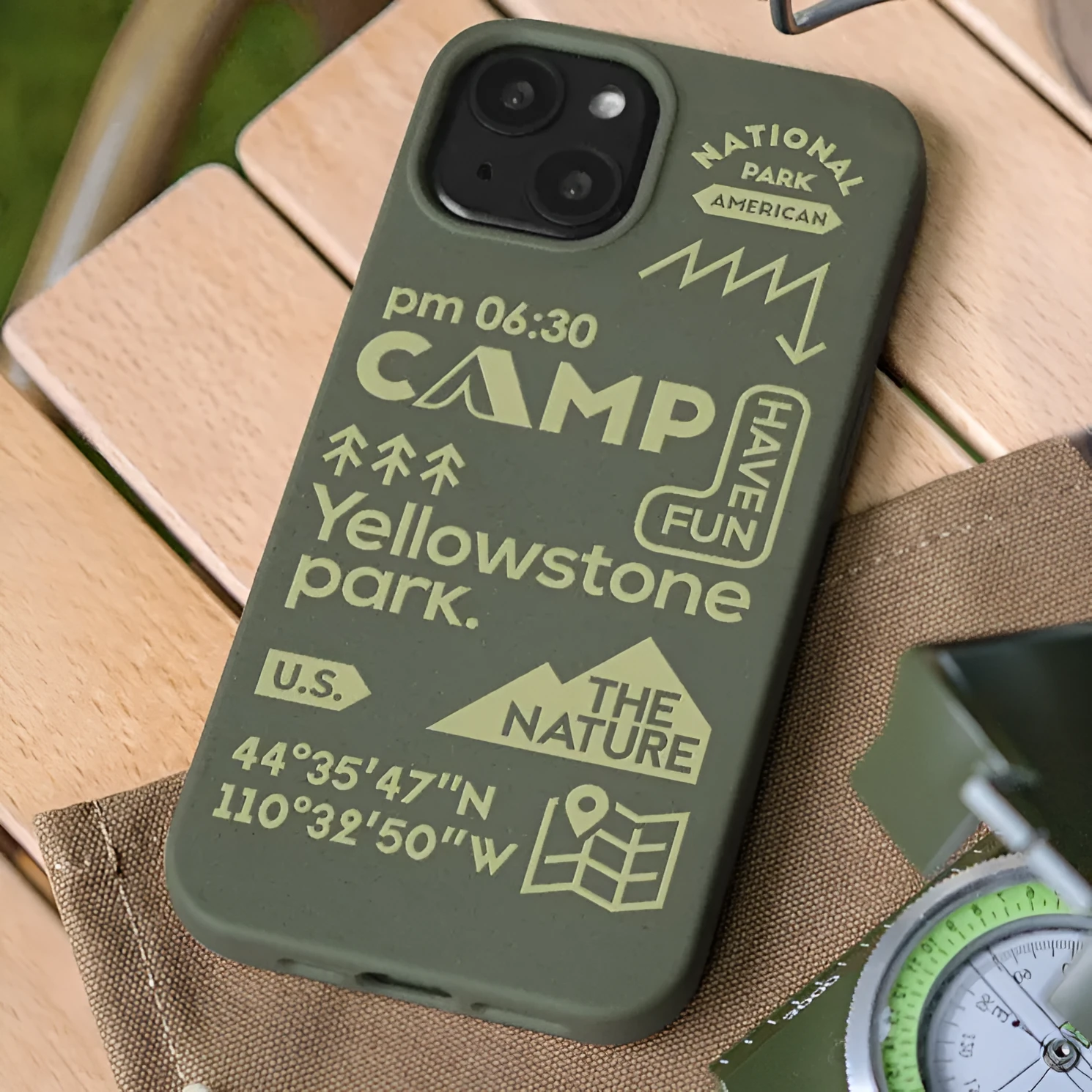 Green silicone degradable phone case for iPhone 15 14 13 12 series
