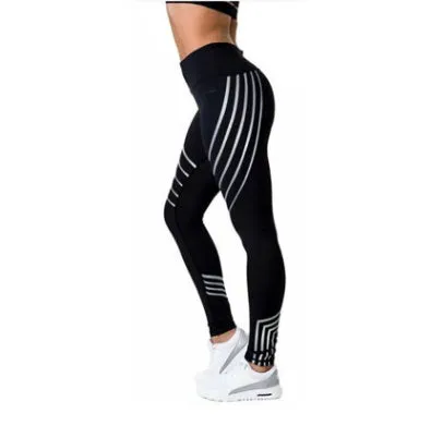 Women's milk silk workout leggings with print pattern in black and white colour options