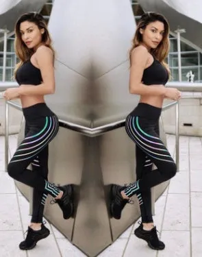 Women's milk silk workout leggings with print pattern in black and white colour options