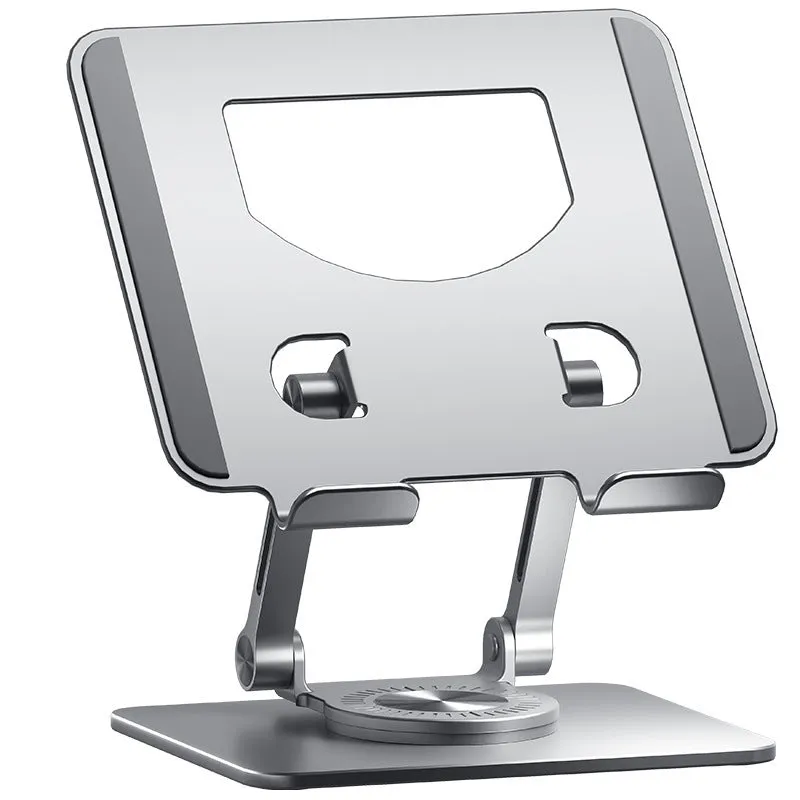 Desktop adjustable wireless charging stand with rotary arm in silver, alloy construction