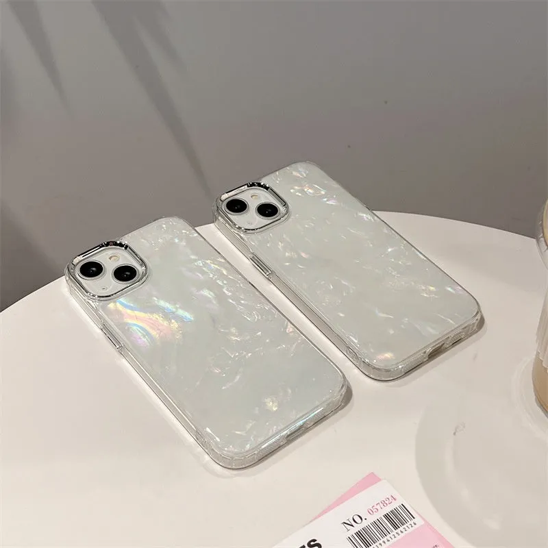 Super Fairy Dream Shell Pattern TPU Phone Case for iPhone 14 Pro - White Fantasy Shell Design