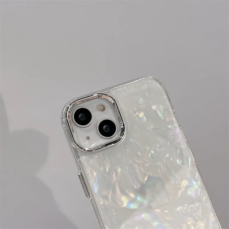 Super Fairy Dream Shell Pattern TPU Phone Case for iPhone 14 Pro - White Fantasy Shell Design