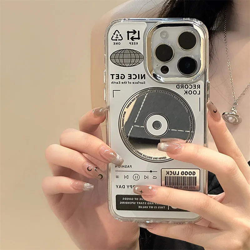 Three-in-one mirror phone case for Apple iPhone, transparent TPU back cover with painted mirror finish