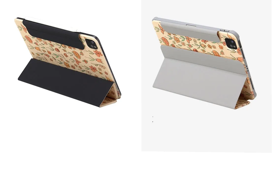 Microfiber leather tablet case with magnetic double-sided clip for Apple iPad Air and Pro models