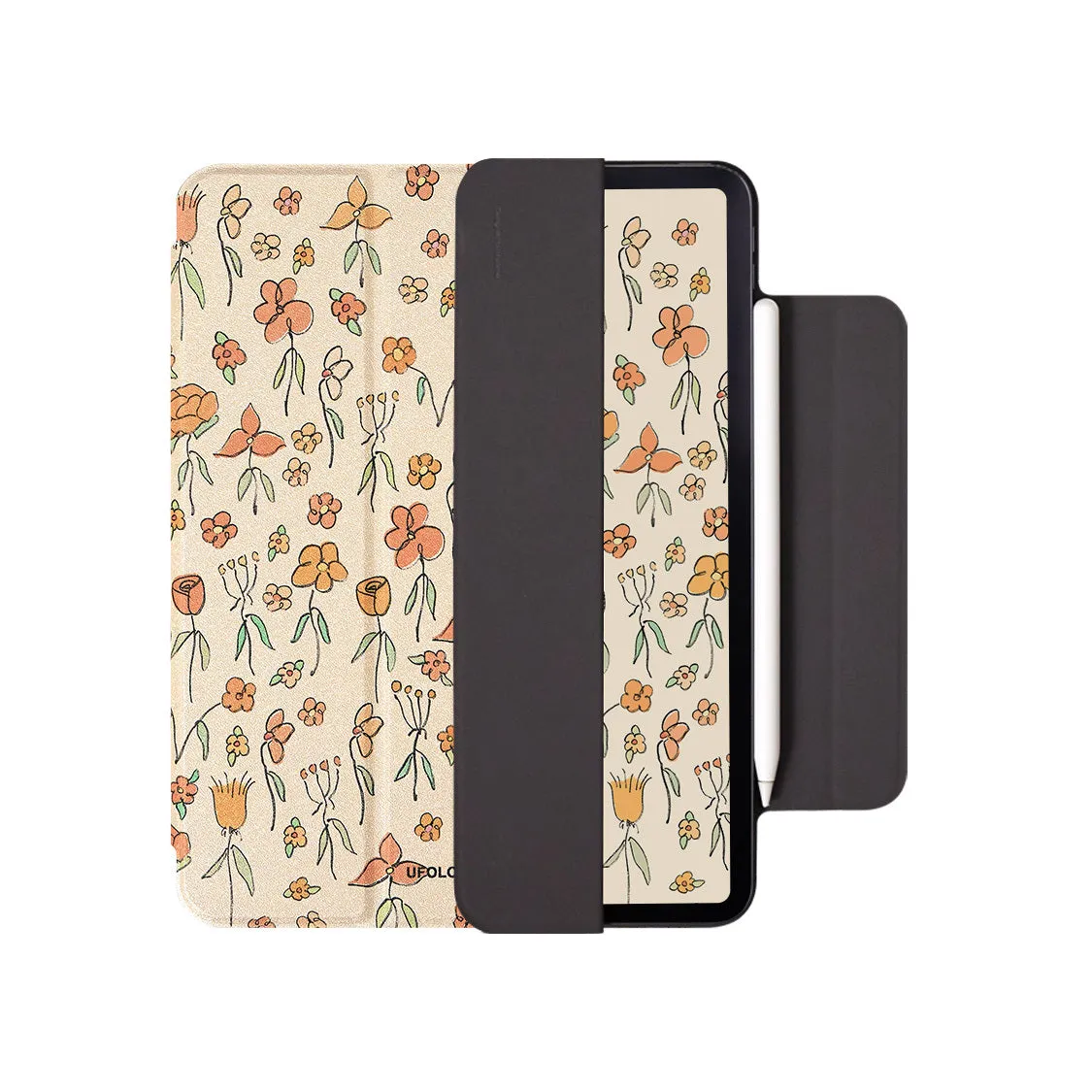 Microfiber leather tablet case with magnetic double-sided clip for Apple iPad Air and Pro models