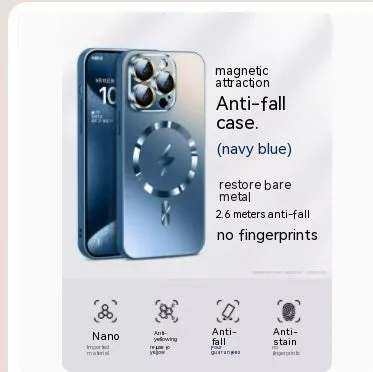 Frosted glass magnetic suction phone case for iPhone 15 in matte finish multiple colours