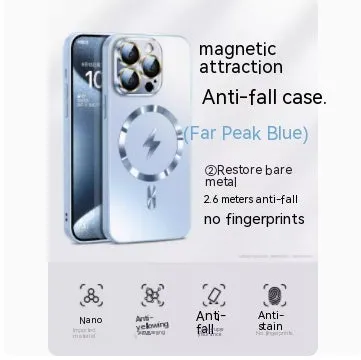 Frosted glass magnetic suction phone case for iPhone 15 in matte finish multiple colours