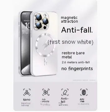 Frosted glass magnetic suction phone case for iPhone 15 in matte finish multiple colours