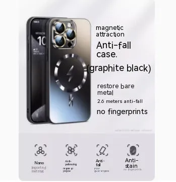 Frosted glass magnetic suction phone case for iPhone 15 in matte finish multiple colours
