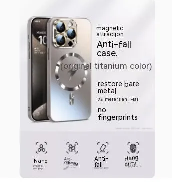 Frosted glass magnetic suction phone case for iPhone 15 in matte finish multiple colours