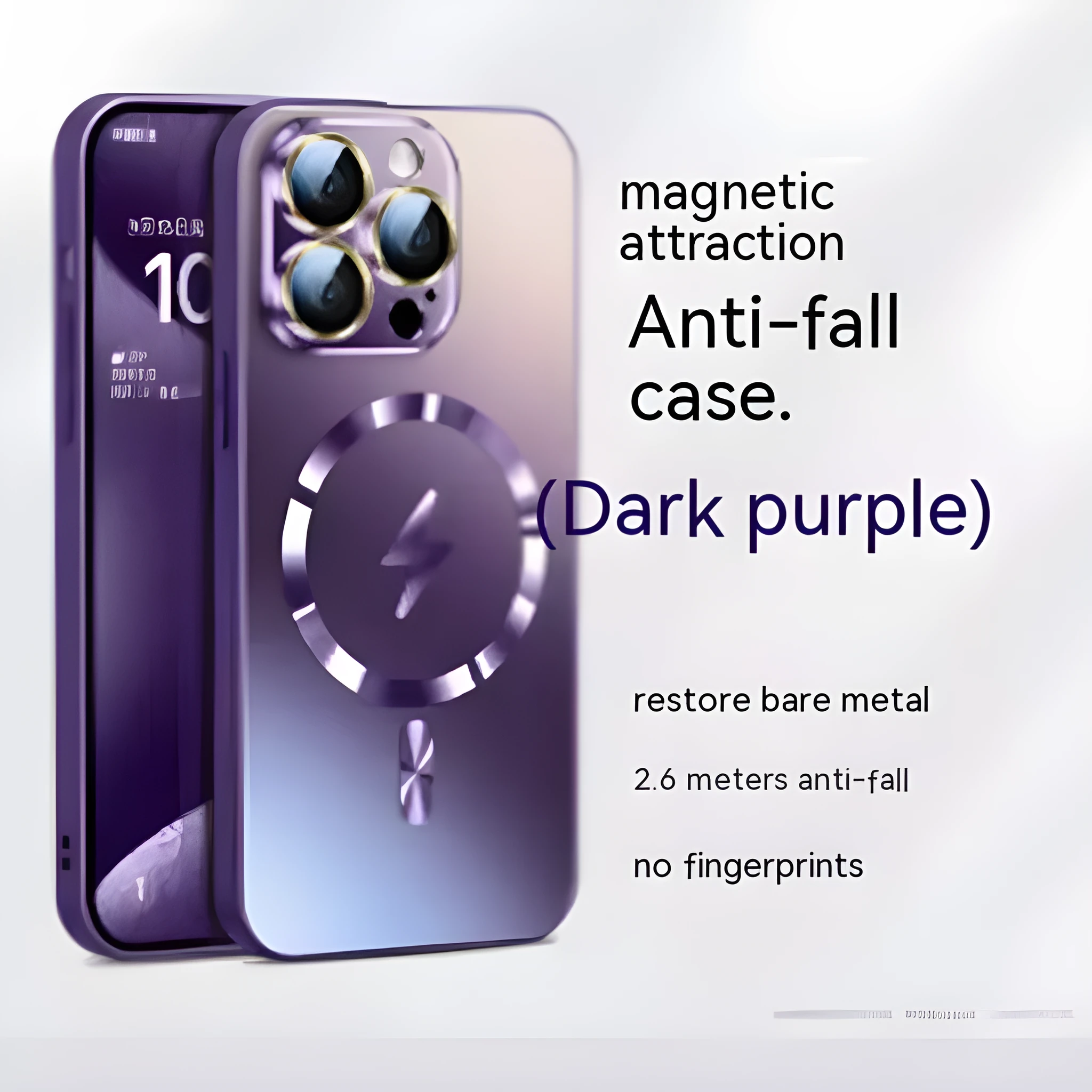 Frosted glass magnetic suction phone case for iPhone 15 in matte finish multiple colours