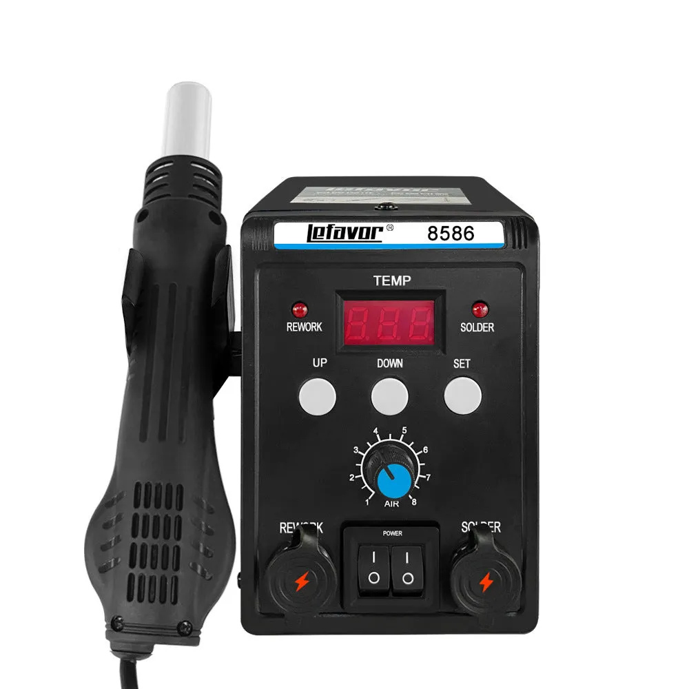 Digital temperature control hot air gun welding station 8586 model with 700W power for industrial maintenance