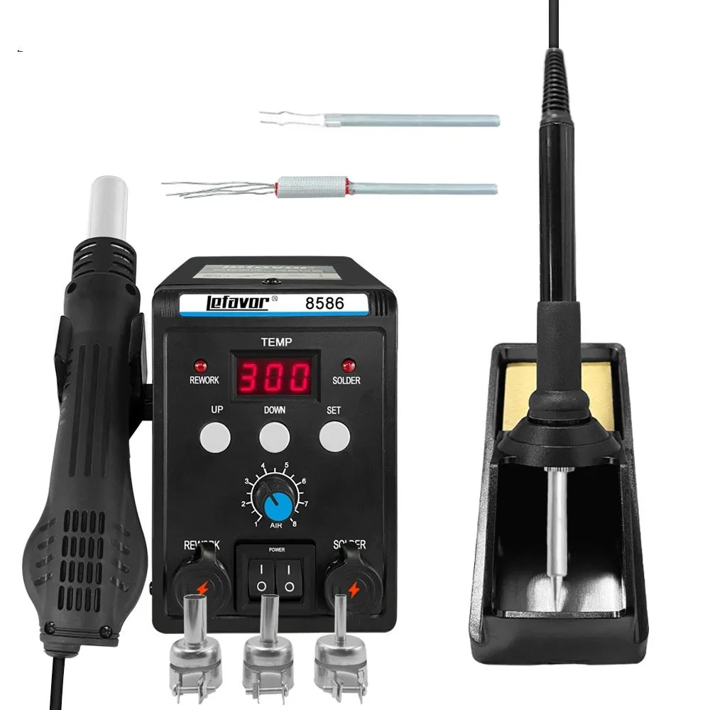 Digital temperature control hot air gun welding station 8586 model with 700W power for industrial maintenance