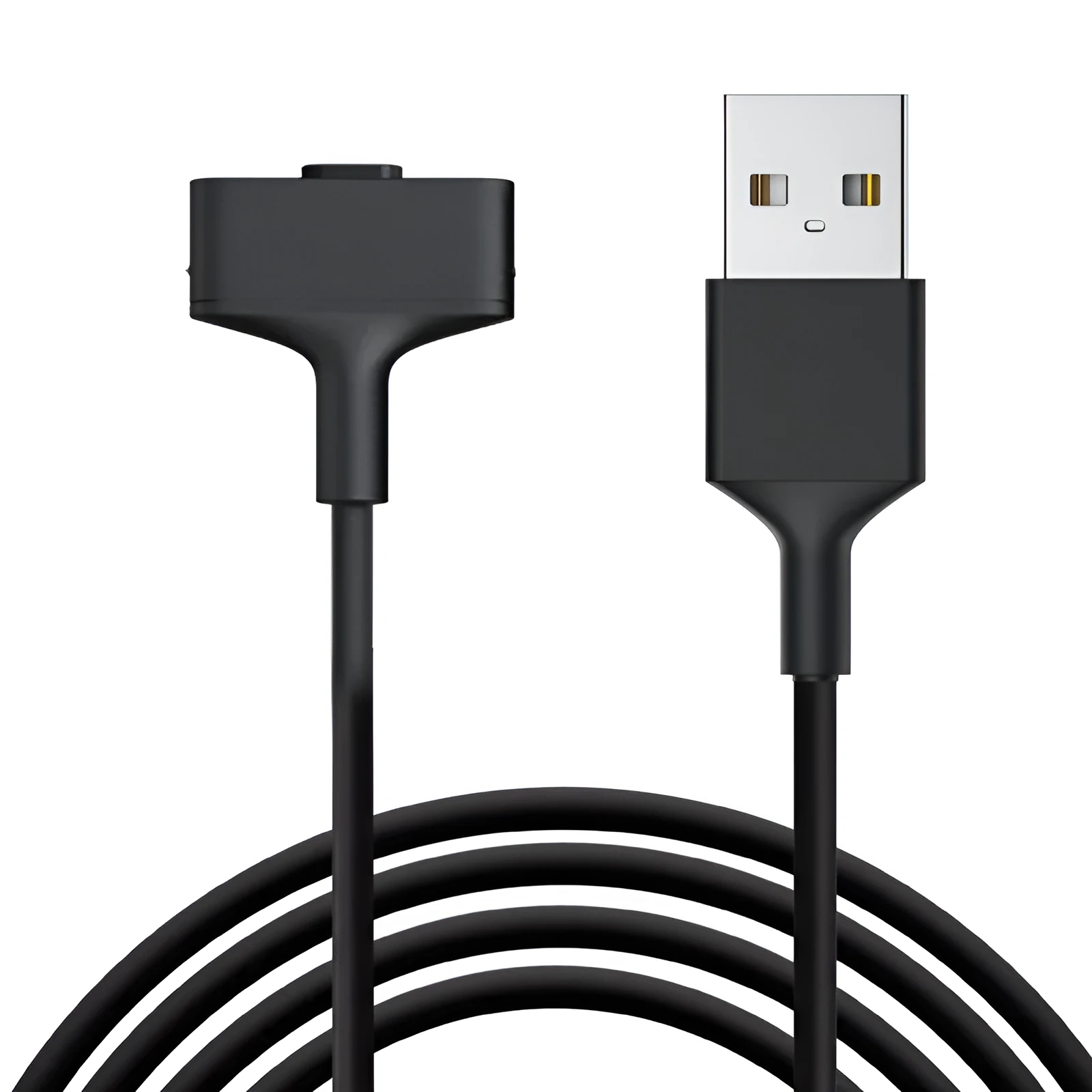 Black magnetic charging cable for Fitbit Ionic and Alta HR smart watch with connector and pearlescent bag