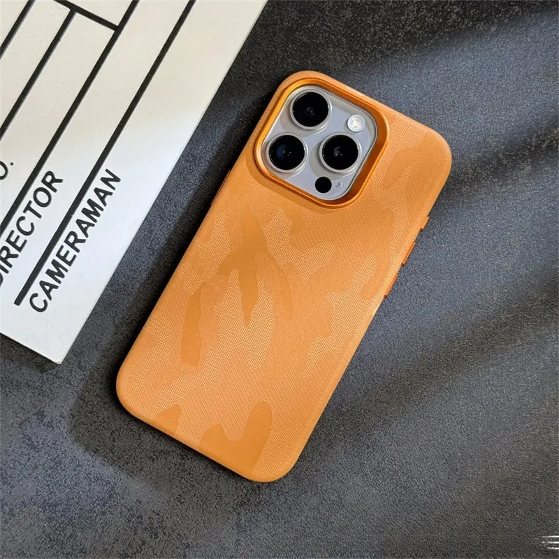 Magnetic drop-resistant phone case in imitation leather for iPhone 12-15 series, dark purple colour, shockproof and anti-fingerprint