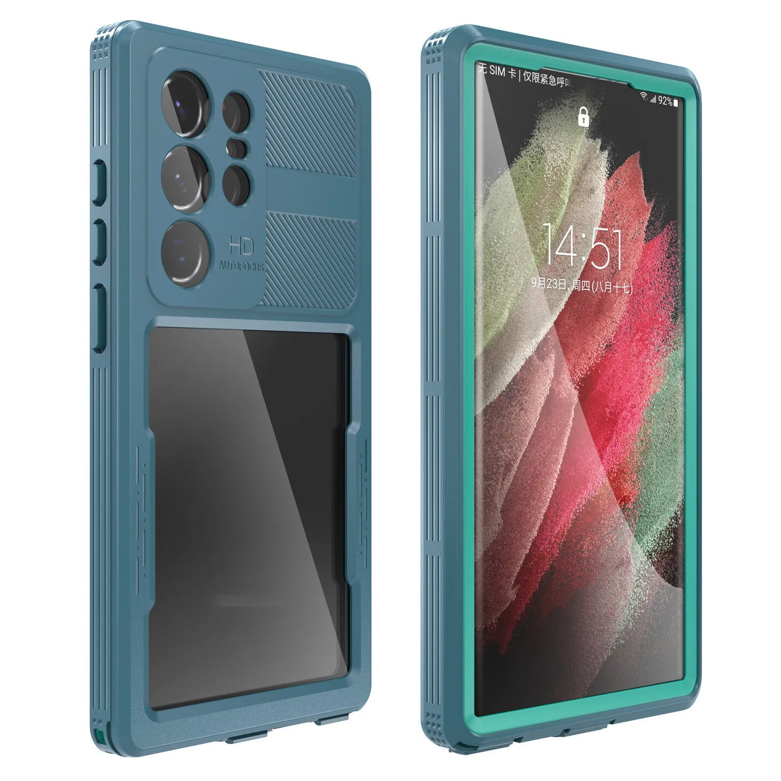 Fashion outdoor drop-resistant protective cover for Samsung S23 Ultra in Black made of TPU PC PET