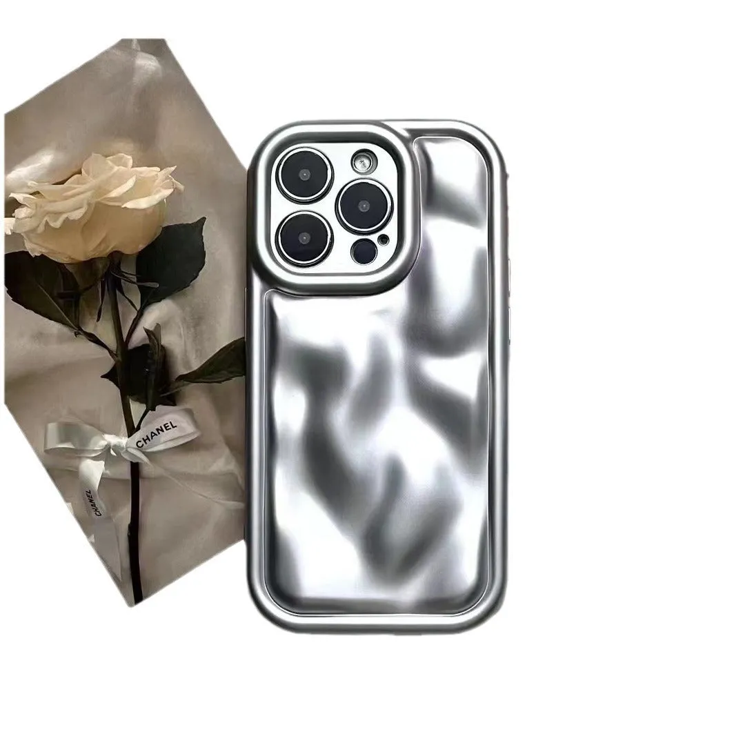 Frosted meteorite pattern drop-resistant soft rubber phone case for Apple iPhone in black