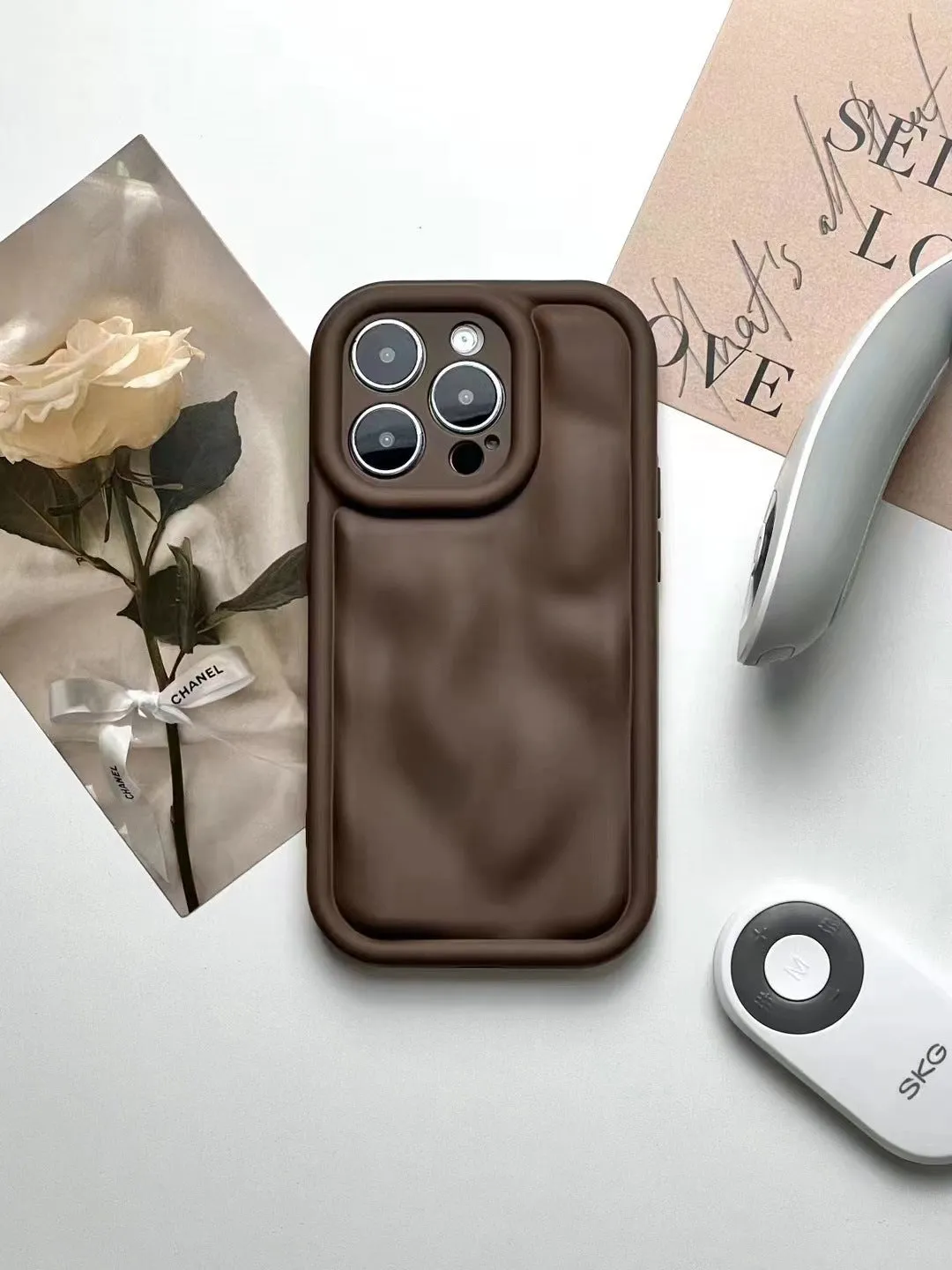Frosted meteorite pattern drop-resistant soft rubber phone case for Apple iPhone in black