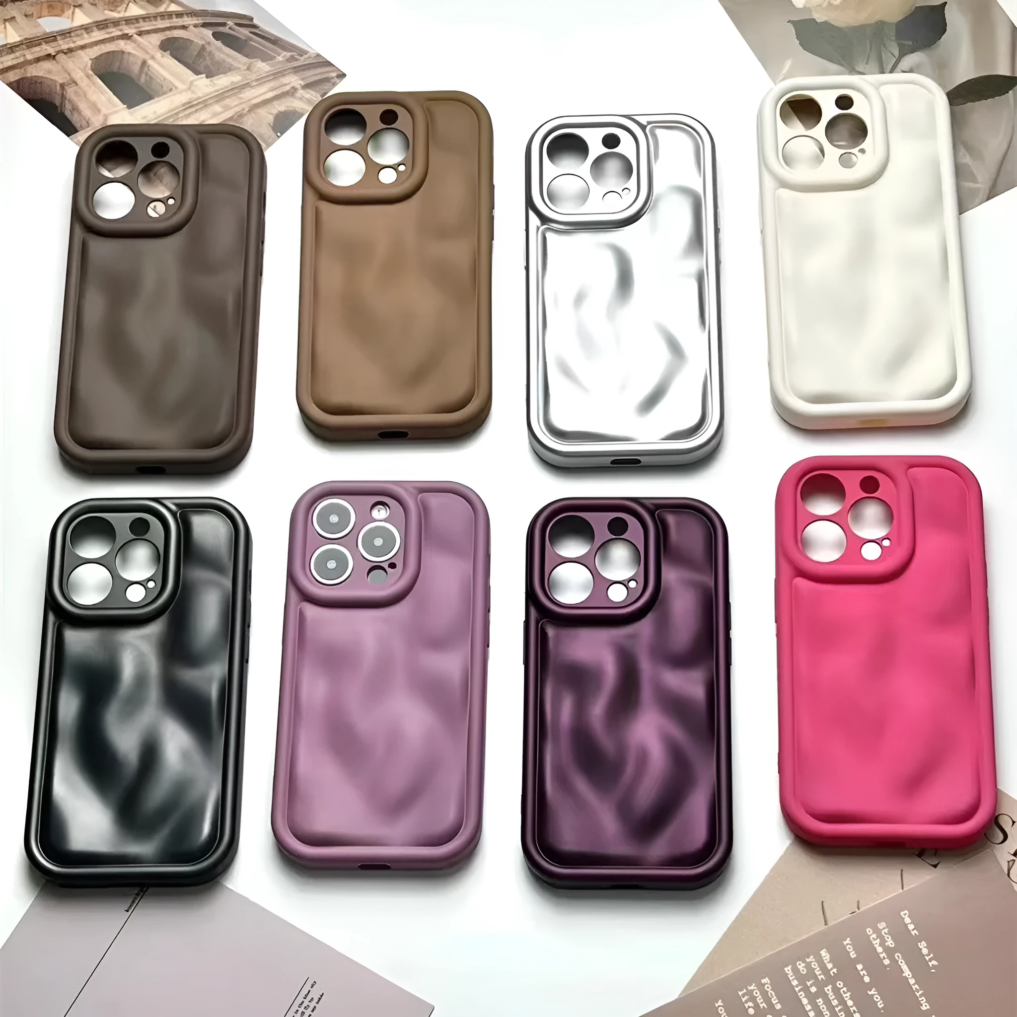Frosted meteorite pattern drop-resistant soft rubber phone case for Apple iPhone in black