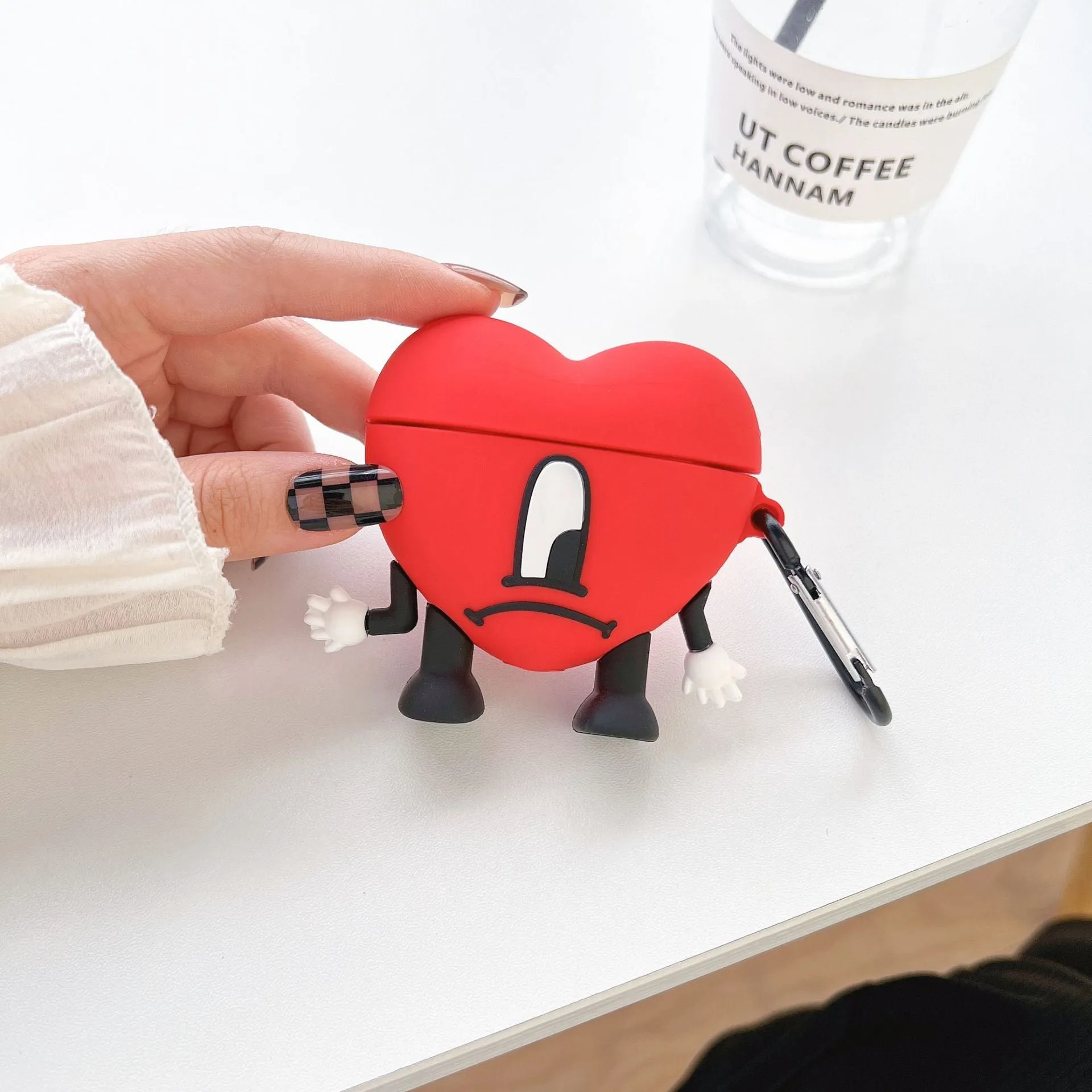 Cute silicone love earphone sleeve cartoon love feet design for AirPods case