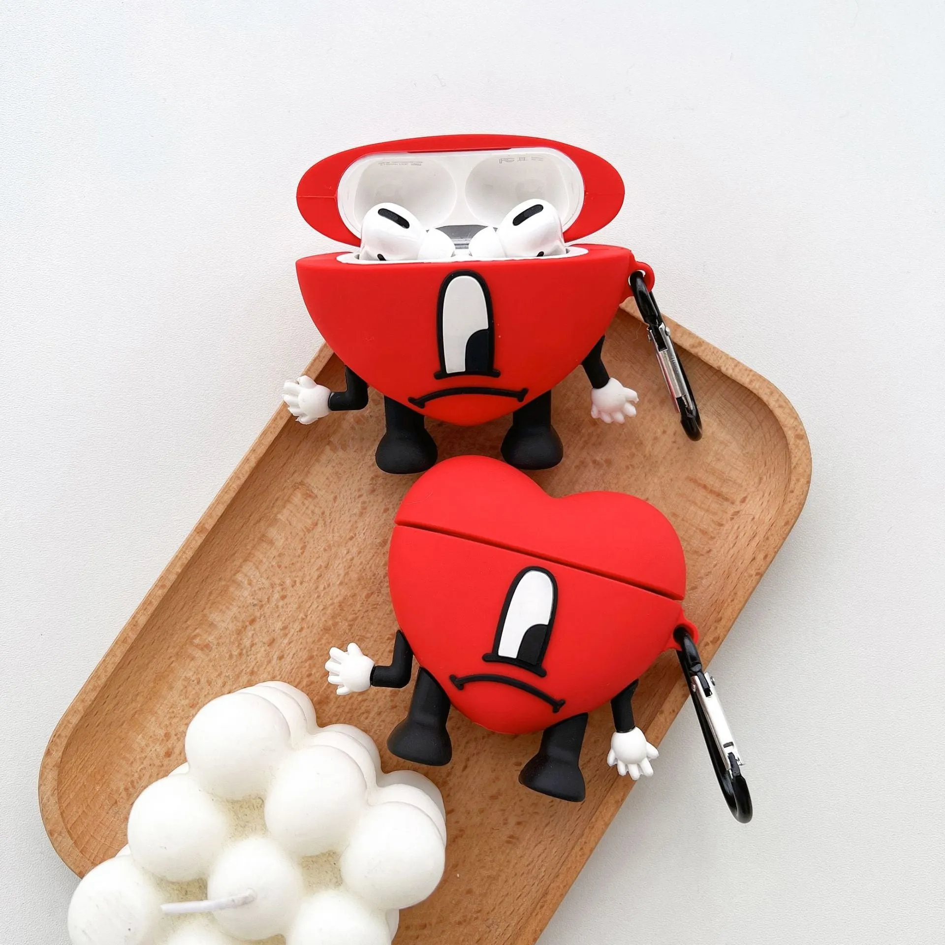 Cute silicone love earphone sleeve cartoon love feet design for AirPods case