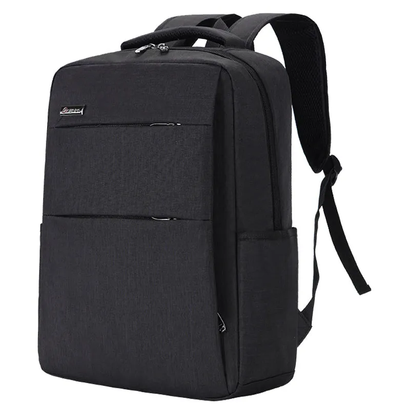 Waterproof rechargeable laptop backpack in various colours showing shoulder straps and Oxford cloth material