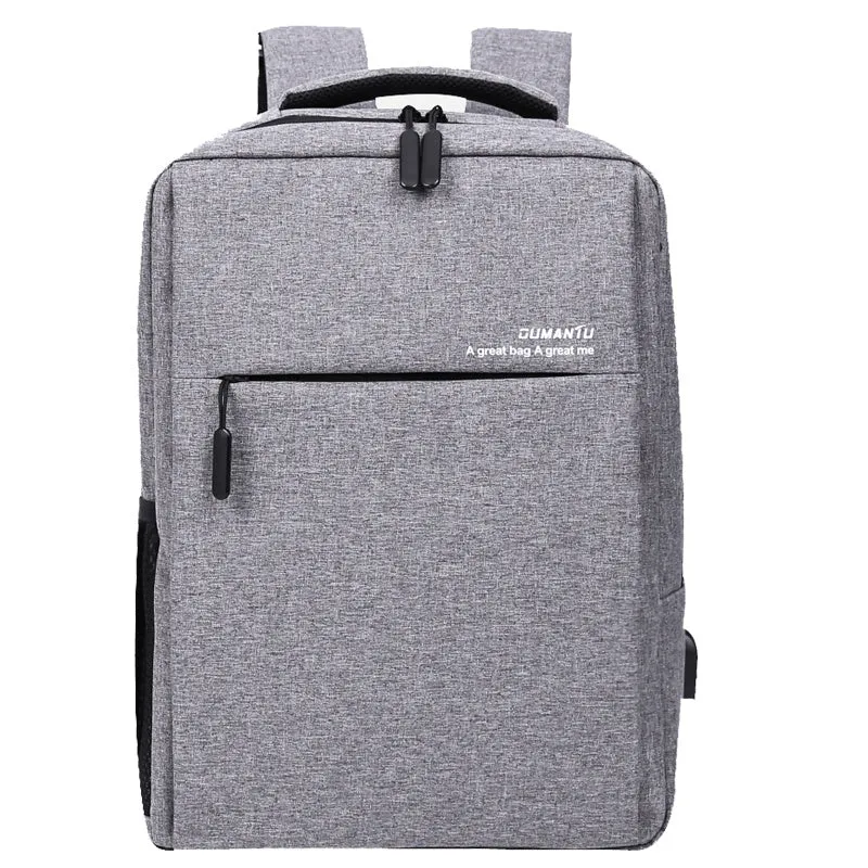 Waterproof rechargeable laptop backpack in various colours showing shoulder straps and Oxford cloth material
