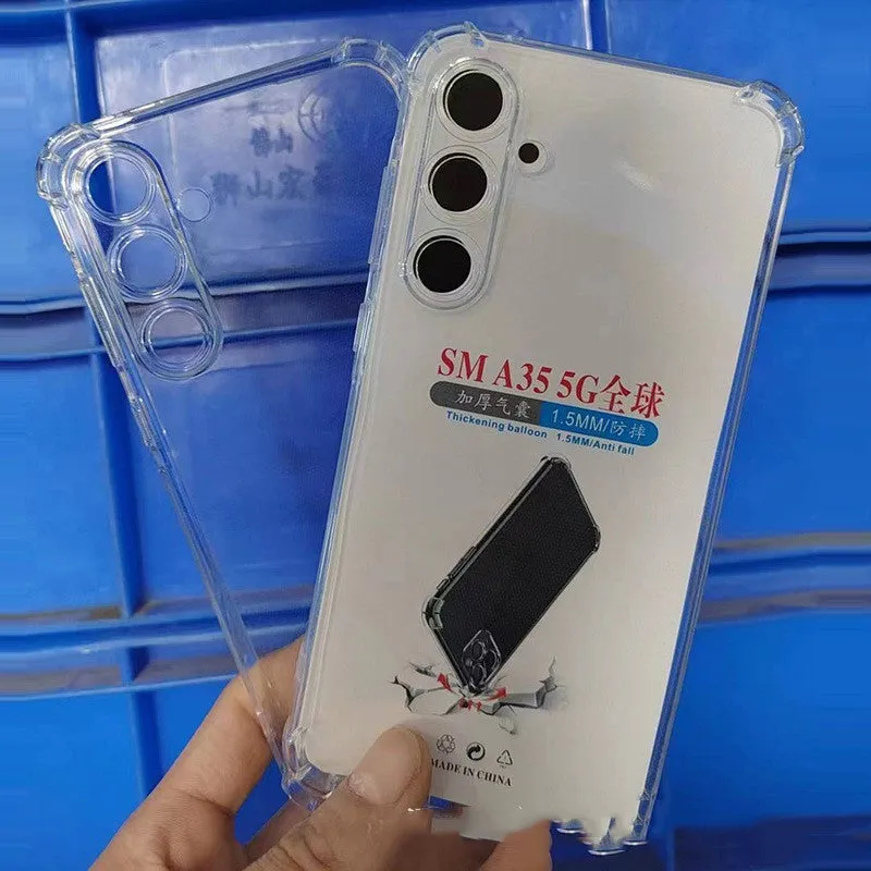 Transparent TPU airbag protective phone case for Samsung with thickened corners