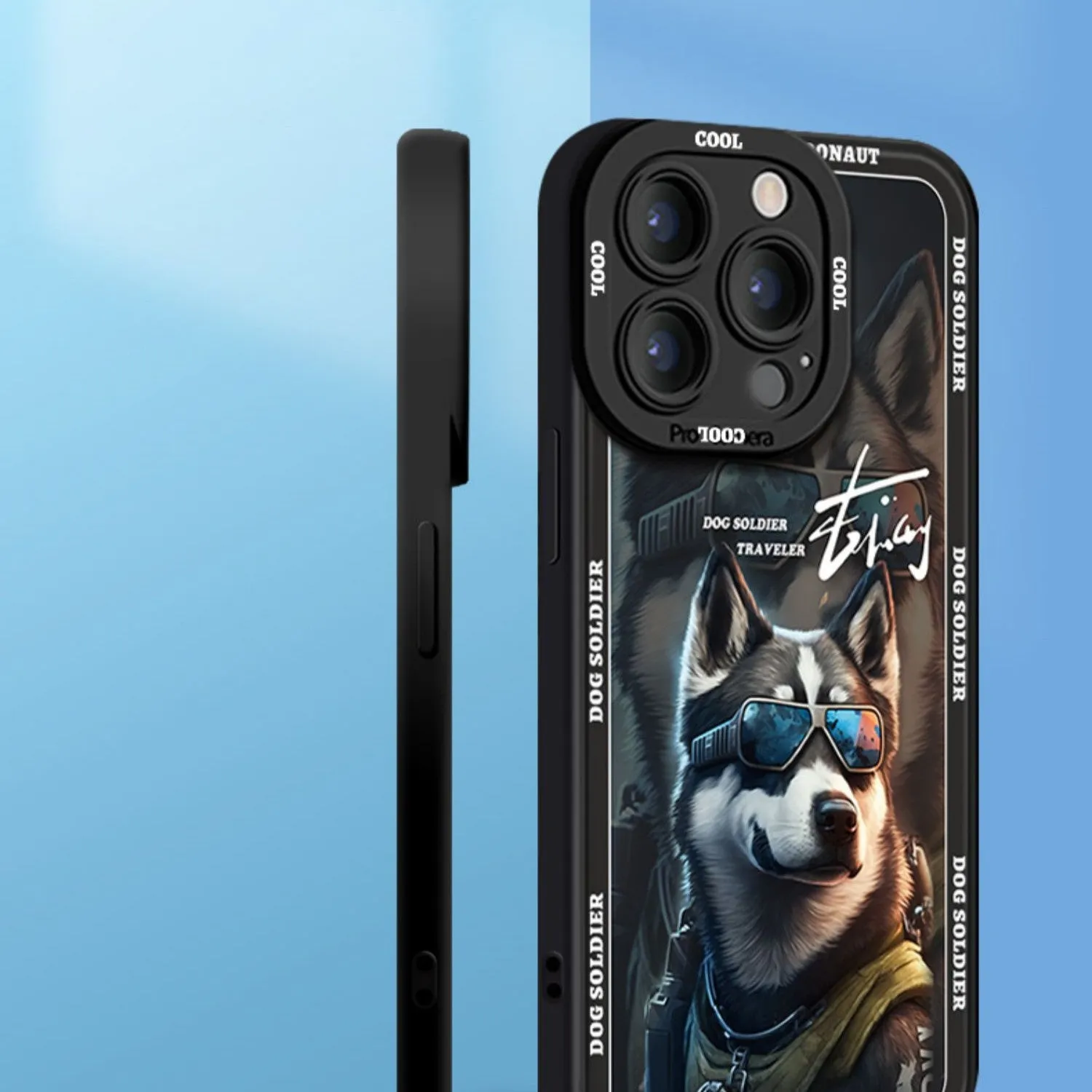 Liquid silicone phone case with anti-drop protection and Doberman dog design for iPhone