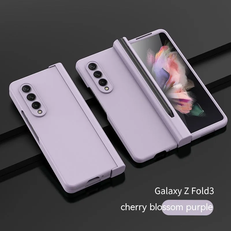 Samsung Z Fold 5 flip case with hinge cover and pen slot in dark night black