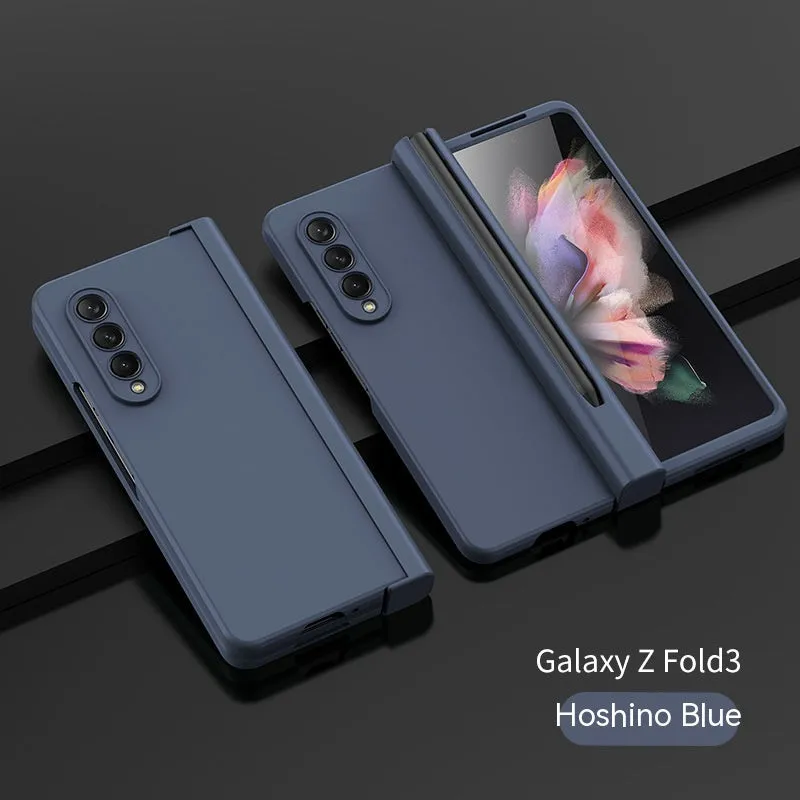 Samsung Z Fold 5 flip case with hinge cover and pen slot in dark night black