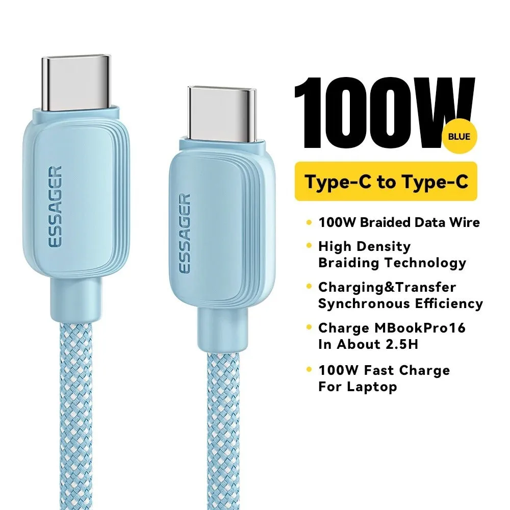 Weilan C-L29W PD fast charging data cable with Lightning and Type-C connectors, TPE material, black colour