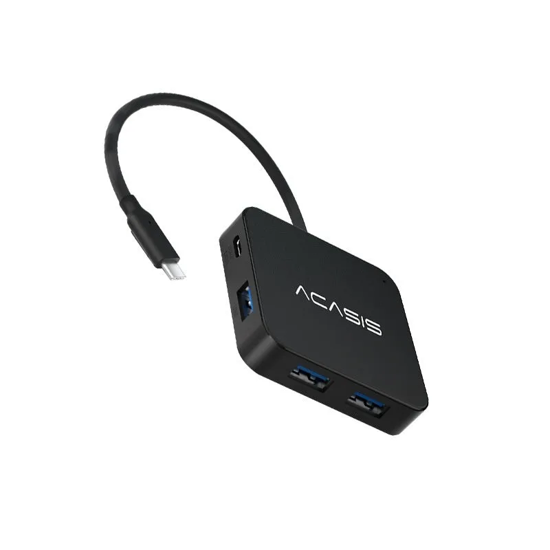 Type-C six-in-one docking station with HDMI and four USB 3.0 ports, ABS resin shell, 60x60x12.85mm