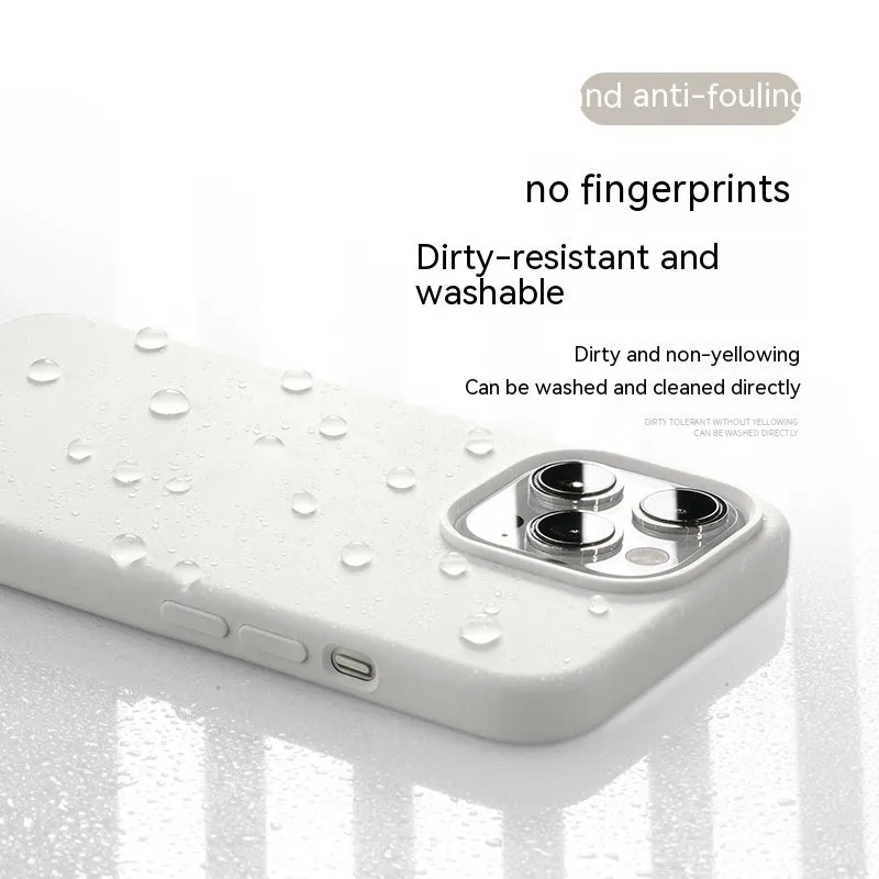 Liquid silicone phone case with frosted finish and magnetic design for iPhone models
