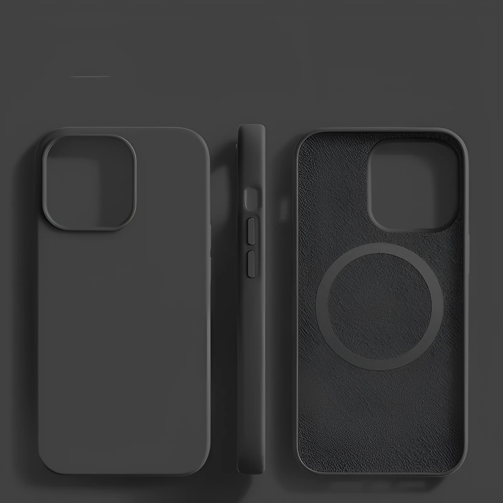 Liquid silicone phone case with frosted finish and magnetic design for iPhone models