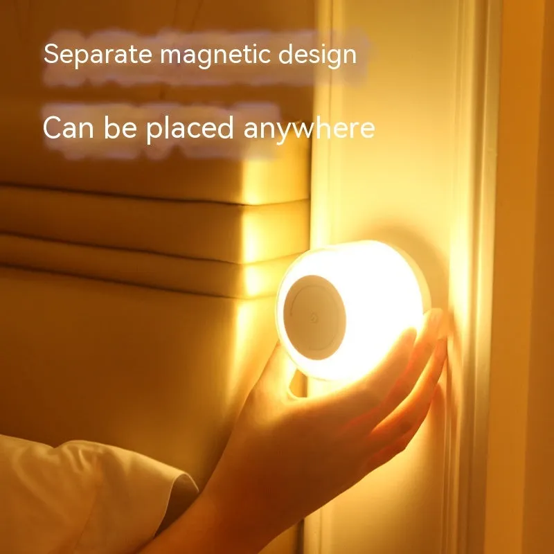 White fast charging wireless charger table lamp two-in-one with 15W max and 3000K night light on a desk