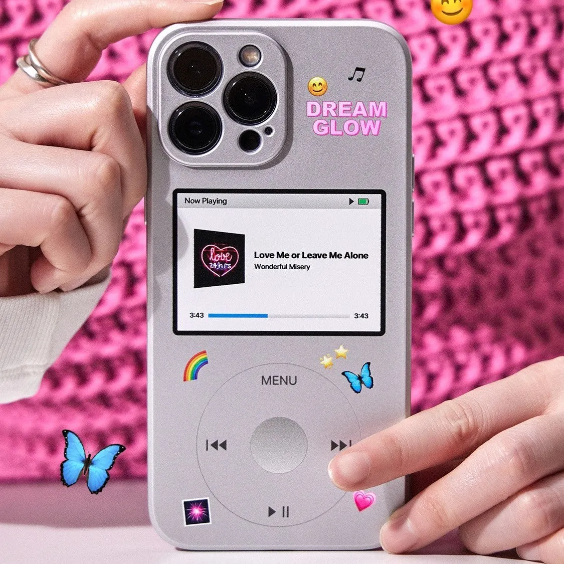 Electroplated silver liquid silicone phone case for iPhone with music design and drop protection