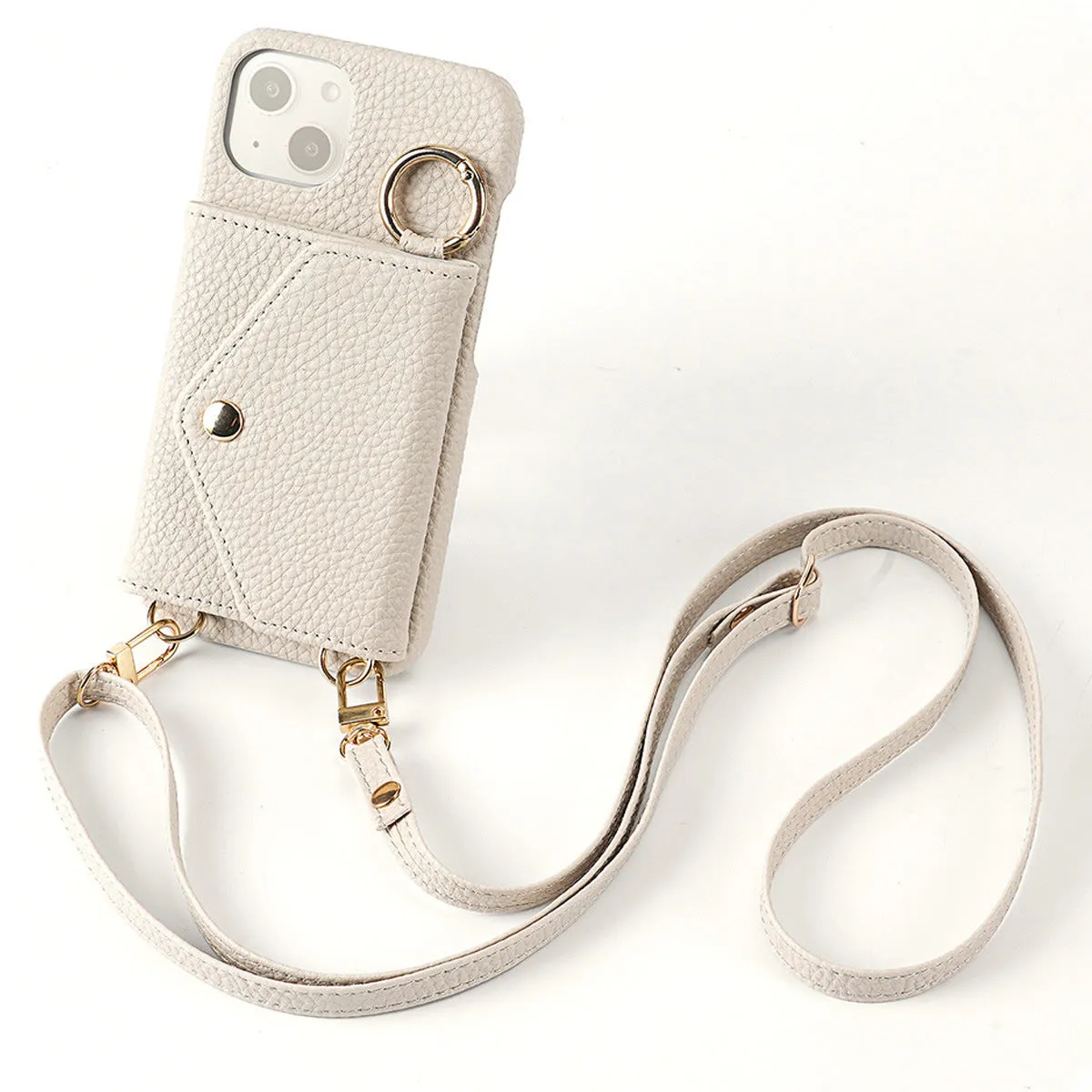Anti-degaussing imitation leather wallet phone case with bracket and crossbody bag for Apple iPhone and Samsung