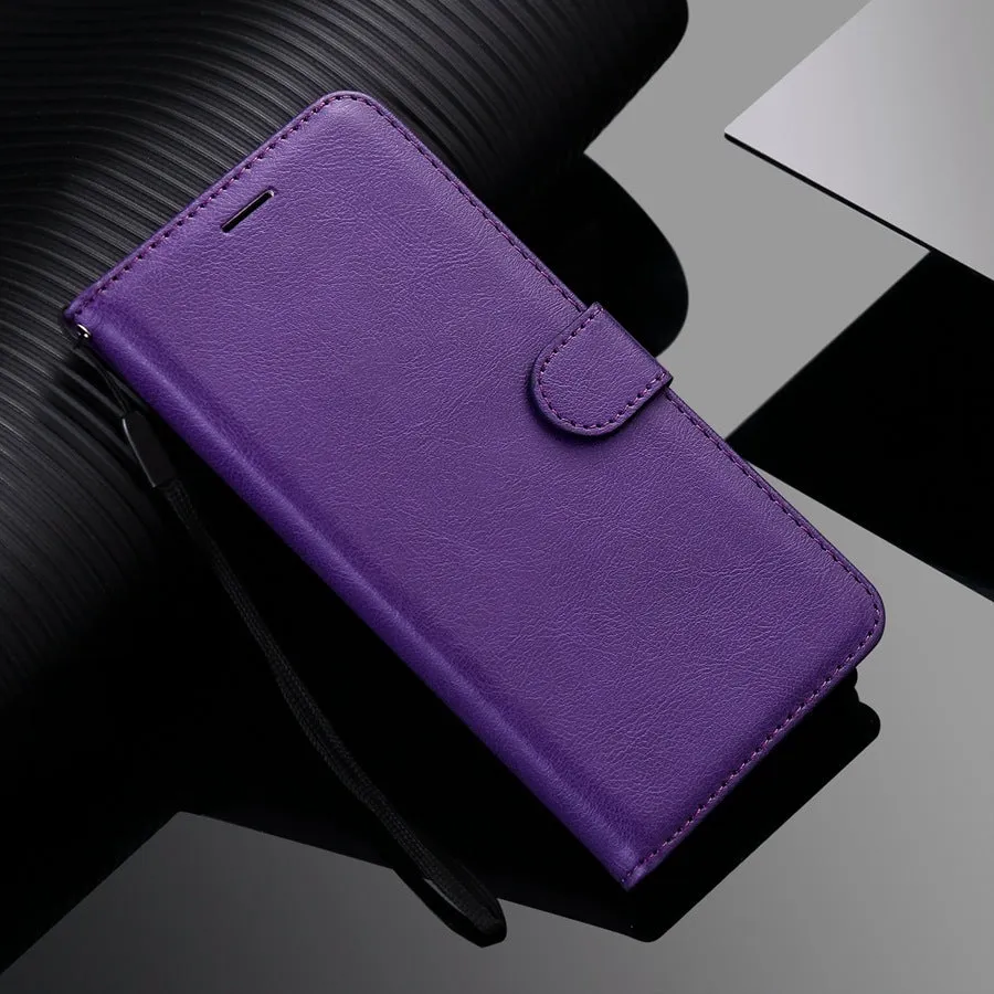 Leather style flip wallet phone case with card slot and kickstand for iPhone