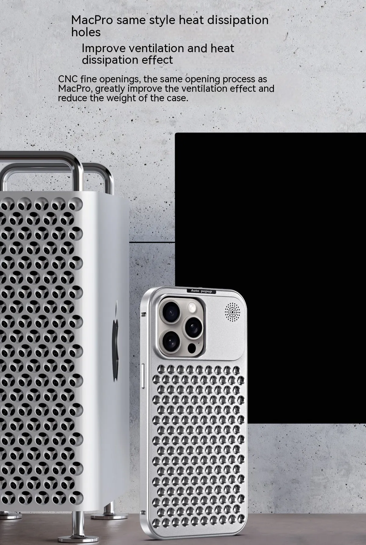 Aluminum alloy spring fastener aromatherapy phone case for Apple iPhone with frosted finish and magnetic suction
